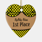 Bikini Black Polka Dot Keramisch Ornament (Rechts)