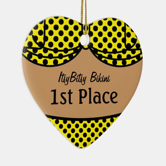 Bikini Black Polka Dot Keramisch Ornament (Rechts)