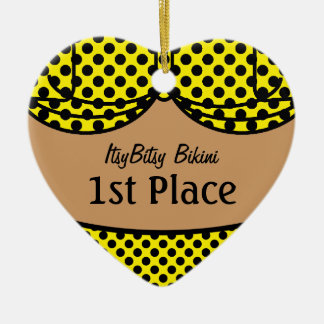 Bikini Black Polka Dot Keramisch Ornament
