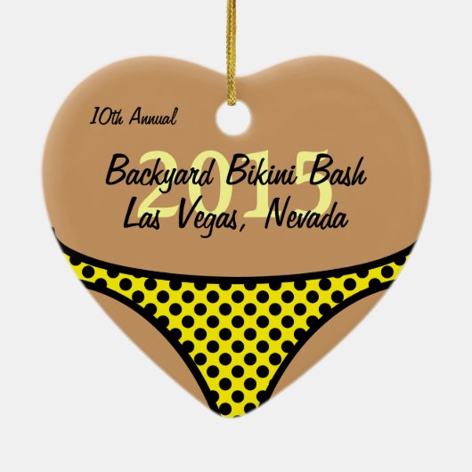 Bikini Black Polka Dot Keramisch Ornament (Achterkant)