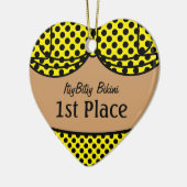 Bikini Black Polka Dot Keramisch Ornament (Links)