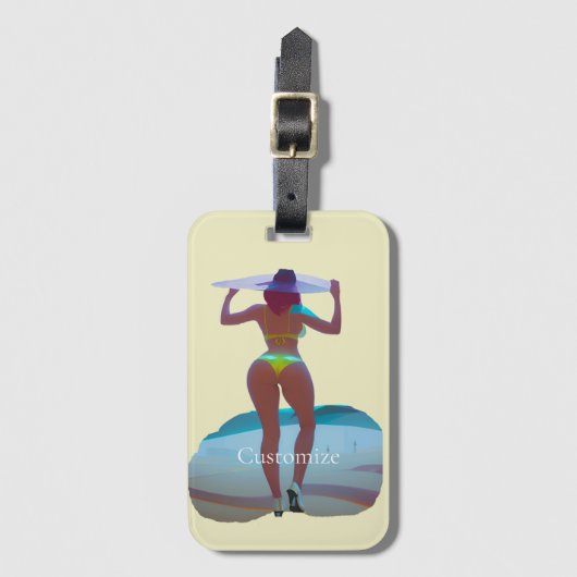 Bikini Booty Beach Meisje Thunder_Cove Bagagelabel (Voorkant (verticaal))