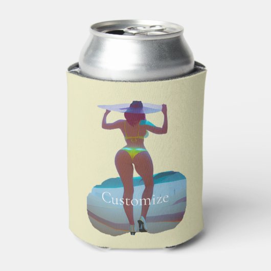 Bikini Booty Beach Meisje Thunder_Cove Blikjeskoeler (Blikje Voorkant)