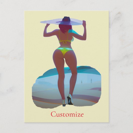 Bikini Booty Beach Meisje Thunder_Cove Briefkaart (Voorkant)