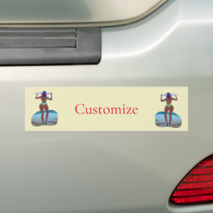 Bikini Booty Beach Meisje Thunder_Cove Bumpersticker