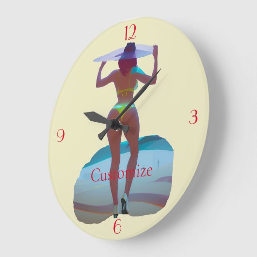 Bikini Booty Beach Meisje Thunder_Cove Grote Klok (Hoek)