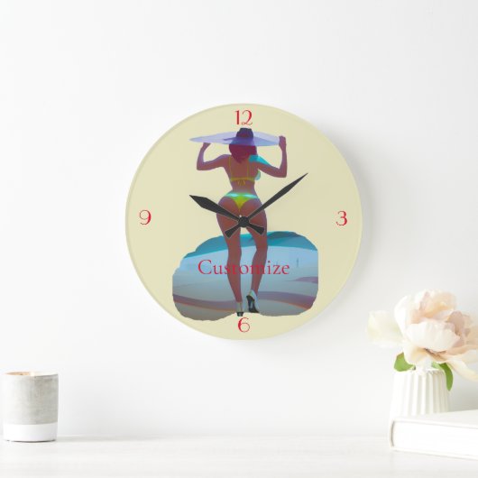 Bikini Booty Beach Meisje Thunder_Cove Grote Klok (Huis)