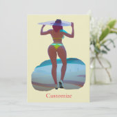 Bikini Booty Beach Meisje Thunder_Cove Kaart (Staand voorkant)