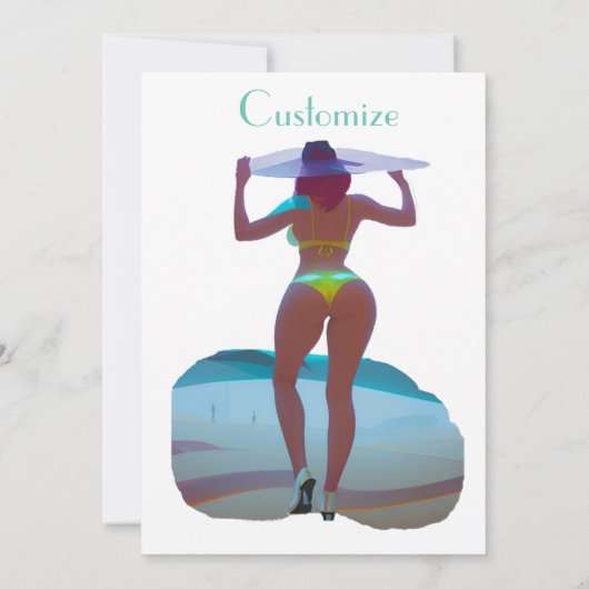 Bikini Booty Beach Meisje Thunder_Cove Kaart (Achterkant)