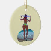 Bikini Booty Beach Meisje Thunder_Cove Keramisch Ornament (Rechts)