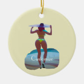 Bikini Booty Beach Meisje Thunder_Cove Keramisch Ornament (Voorkant)