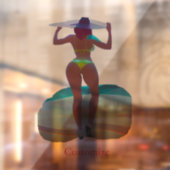 Bikini Booty Beach Meisje Thunder_Cove Raamsticker (Vel 2)