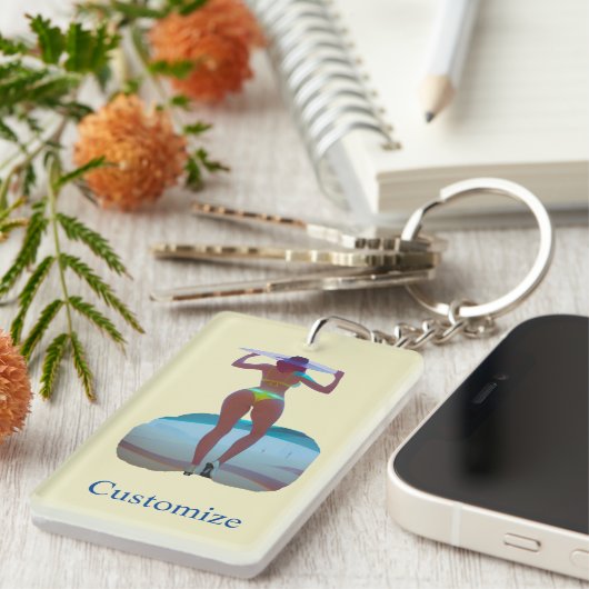 Bikini Booty Beach Meisje Thunder_Cove Sleutelhanger (Voorkant Rechts)