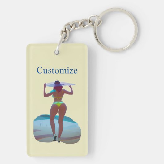 Bikini Booty Beach Meisje Thunder_Cove Sleutelhanger (achterkant)
