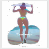 Bikini Booty Beach Meisje Thunder_Cove Sticker (Vel)