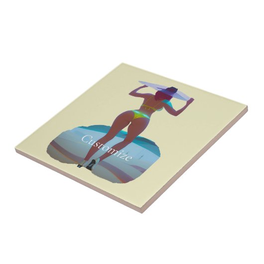 Bikini Booty Beach Meisje Thunder_Cove Tegeltje (Zijkant)