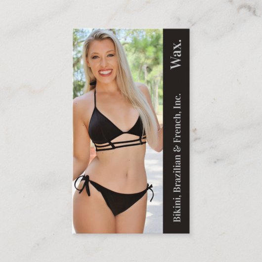 Bikini Braziliaanse Wax Foto Black Punchcard Klantenkaartje (Voorkant)