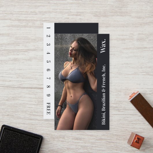 Bikini Brazilian French Wax Photo Loyalty Kaart (Voorkant / Achterkant in situ)