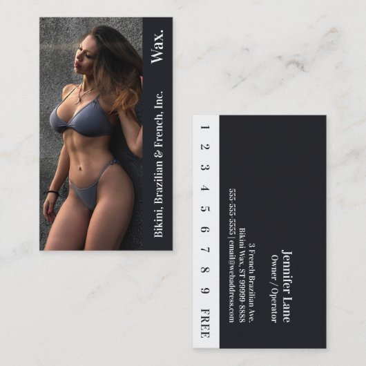 Bikini Brazilian French Wax Photo Loyalty Kaart (Voorkant / Achterkant)