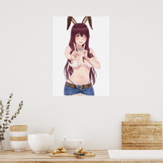 Bikini Bunny Hottie Poster (Keuken)