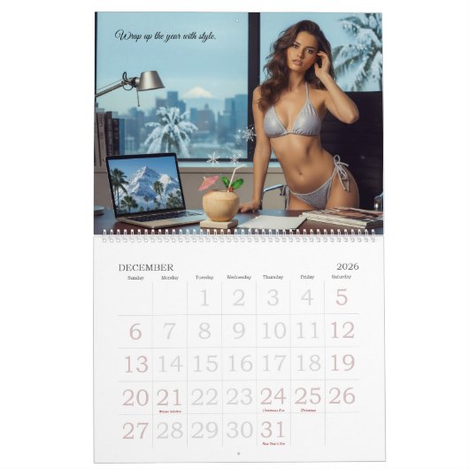 Bikini Business Wall Calendar Glamour Beach Models Kalender (Dec 2026)