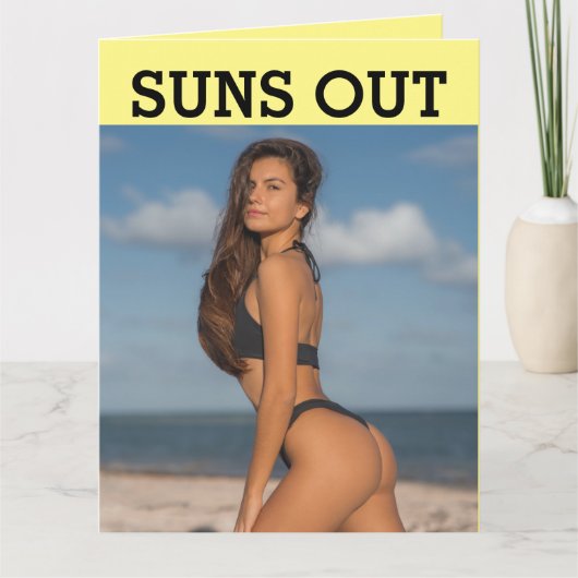 BIKINI BUTT GIRL SUMMER BIRTHDAY CARDS KAART (Voorkant)