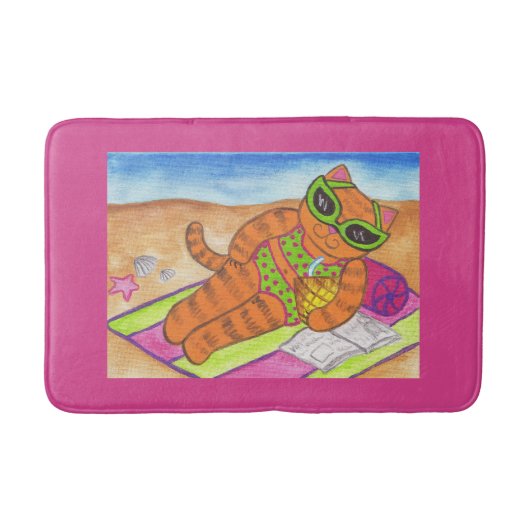 Bikini Cat Bathroom Rug Bath Mat (Voorkant)