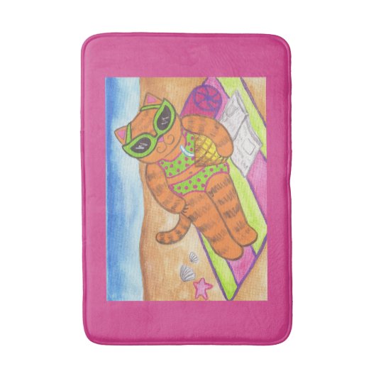 Bikini Cat Bathroom Rug Bath Mat (Voorkant Verticaal)