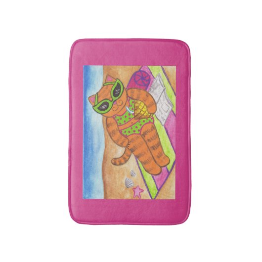 Bikini Cat Bathroom Rug Bath Mat (Voorkant Verticaal)
