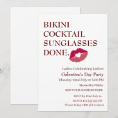 BIKINI COCKTAIL SUNGLASSEN GEDAAN op Galentinedag Kaart (Voorkant / Achterkant)