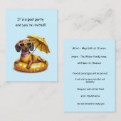 Bikini Dachshund Pool Party Notitiekaartje (Voorkant / Achterkant)