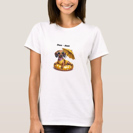 Bikini Dachshund Zomer T-shirt (Voorkant)