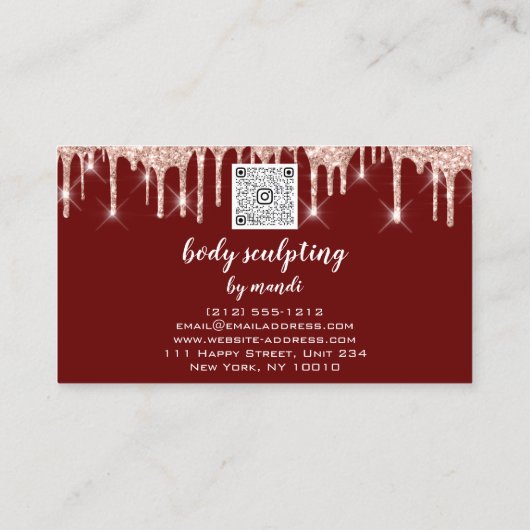 Bikini-drift QR-code voor body Sclupting Logo Visitekaartje (Achterkant)