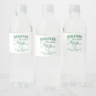 Bikini en Martini Meisjesuitje Water Label Waterfles Etiket