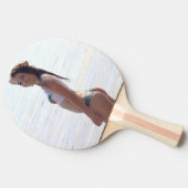 BIKINI G-STRING BEACH GIRL PING PONG PADDLES TAFELTENNISBATJE (Zijkant)