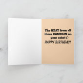 BIKINI GIRL FUNNY OVER DE HILL BIRTHDAY KAART (Binnen)