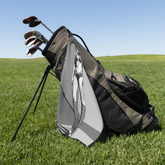 Bikini Girl Golfhanddoek (Groen)