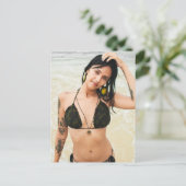 Bikini Girl met Tattoos Foto briefkaarten (Staand voorkant)