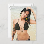Bikini Girl met Tattoos Foto briefkaarten (Voorkant / Achterkant)
