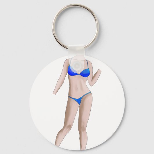 Bikini Girl Oil Painting Sleutelhanger (Voorkant)