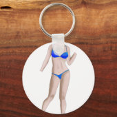 Bikini Girl Oil Painting Sleutelhanger (Achterkant)