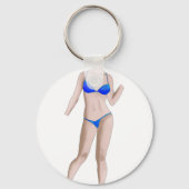 Bikini Girl Oil Painting Sleutelhanger (Achterkant)