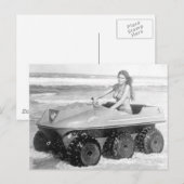 Bikini Girl op All Terrain Vehicle  foto Briefkaart (Voorkant / Achterkant)