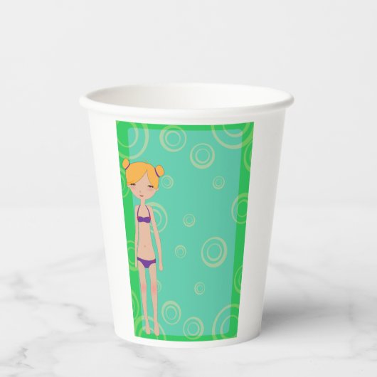 Bikini Girl Papieren Bekers (Voorkant)