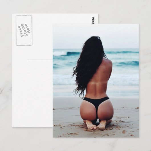 Bikini Girl Photo Briefkaart (Voorkant / Achterkant)