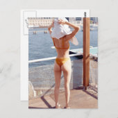 Bikini Girl Photo Briefkaart (Voorkant / Achterkant)
