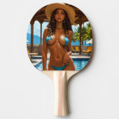 BIKINI GIRL STERK HOT PONGPADDLE TAFELTENNISBATJE (Voorkant)
