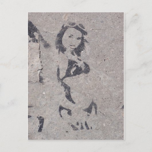 Bikini Girl Street Art Briefkaart (Voorkant)
