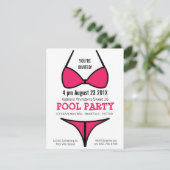 Bikini Girl Sweet 16 Pool Party Kaart (Staand voorkant)