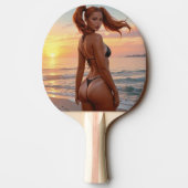 BIKINI GIRL TAN LINES PING PONG PADDLE TAFELTENNISBATJE (Achterkant)